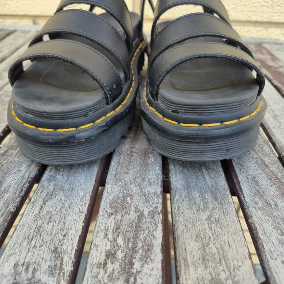 Dr. Martens Blaire Vegan Black Chunky Platform Strap Sandals - Picture 5 of 11